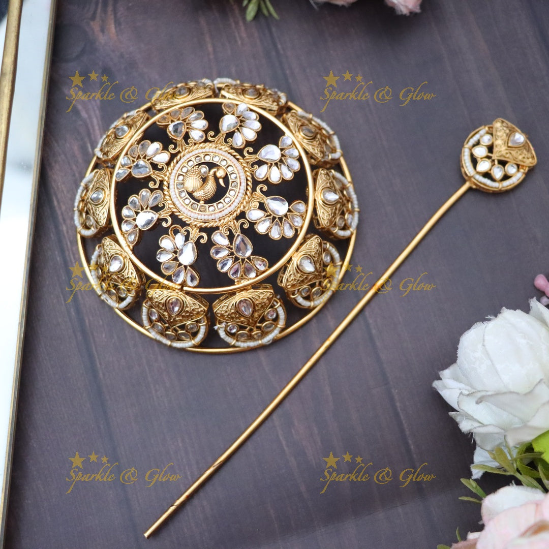Elegant Gold Plated Hair Bun Accessory for Weddings