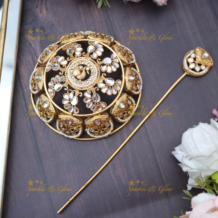 Elegant Gold Plated Hair Bun Accessory for Weddings