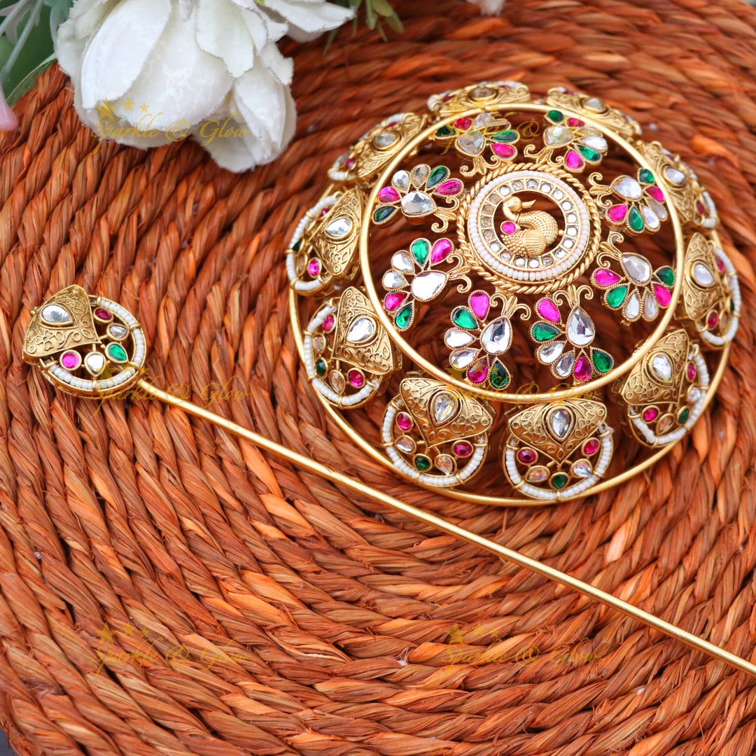Elegant Gold Plated Hair Bun Accessory for Weddings