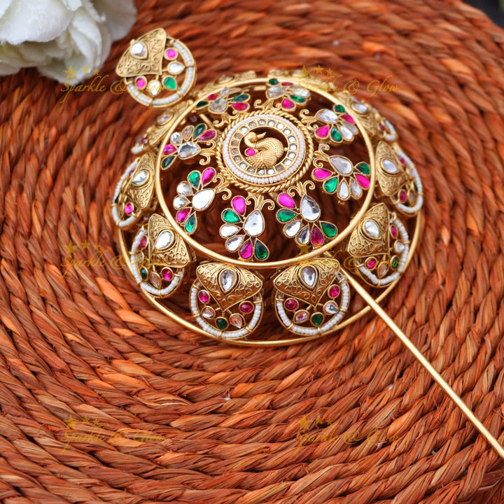Elegant Gold Plated Hair Bun Accessory for Weddings