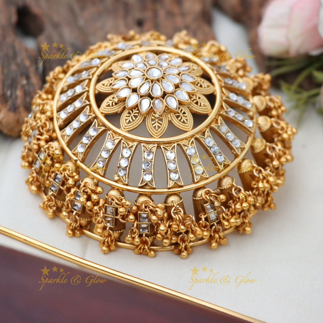 Elegant Gold Hair Bun Jewelry for Indian Weddings