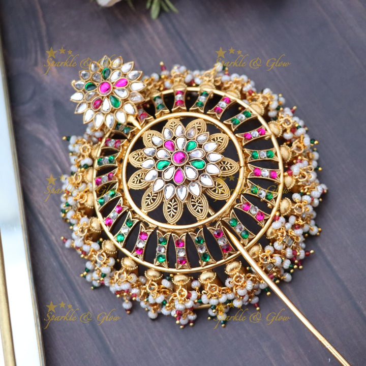 Elegant Gold Hair Bun Jewelry for Indian Weddings