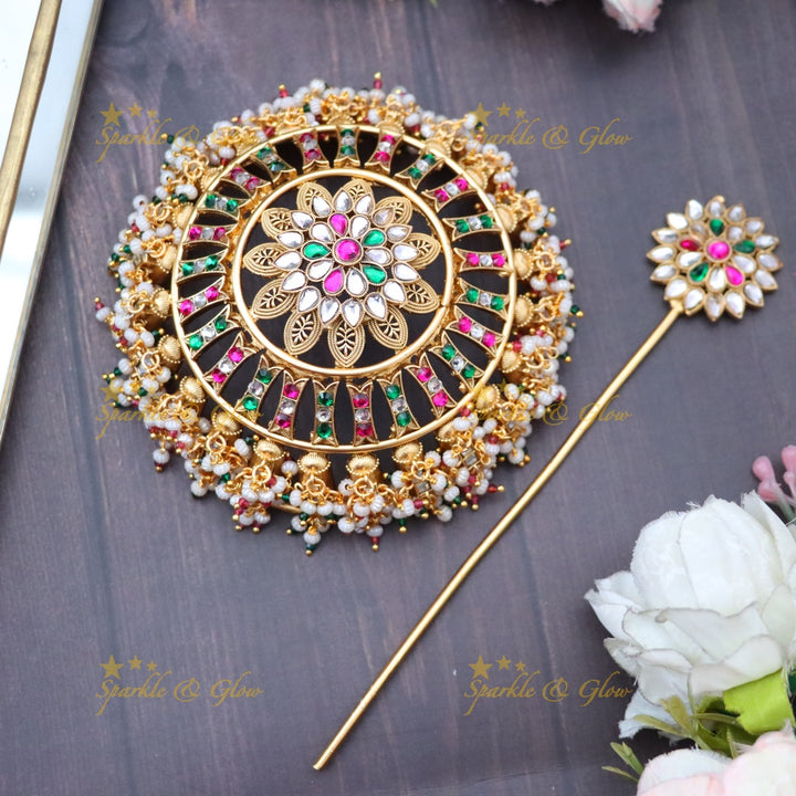 Elegant Gold Hair Bun Jewelry for Indian Weddings