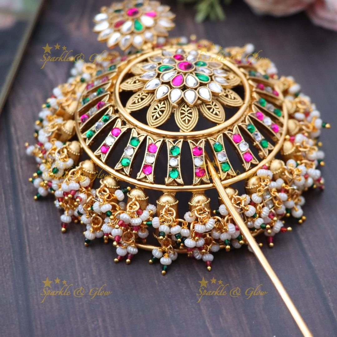 Elegant Gold Hair Bun Jewelry for Indian Weddings
