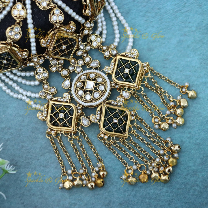 Stunning Gold Plated Kundan Bridal Hair Accessory