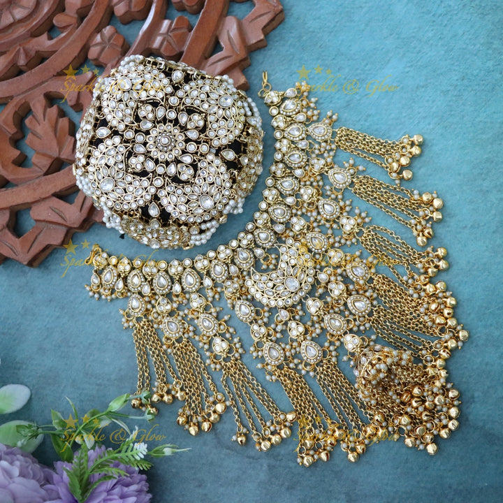 Gold-Toned Festive Hair Bun Accessory for Weddings
