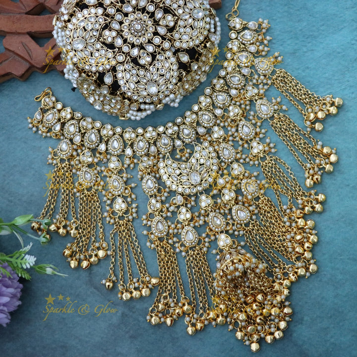 Gold-Toned Festive Hair Bun Accessory for Weddings