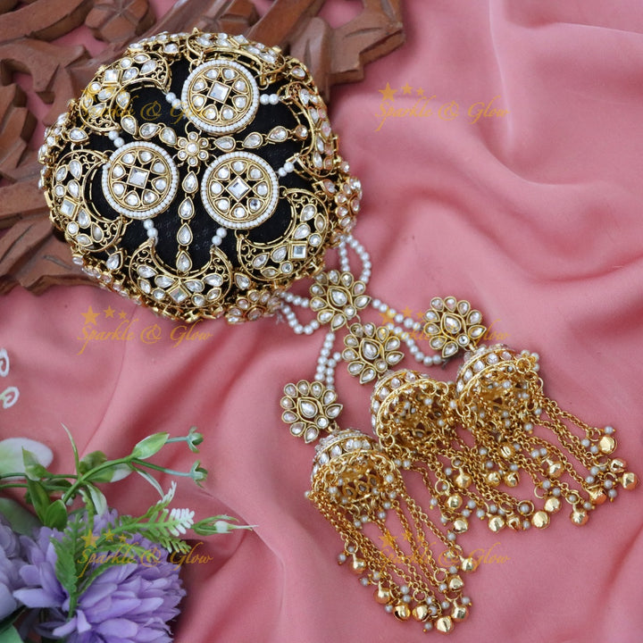 Exquisite Gold-Plated Hair Bun for Celebrations