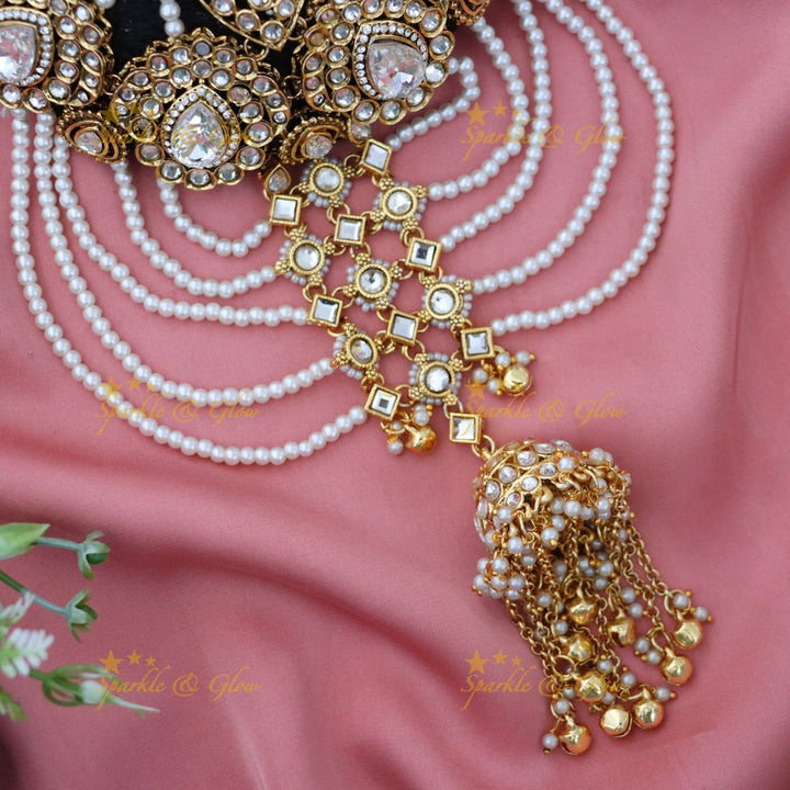 Elegant Gold-Plated Pearl Hair Bun Accessory
