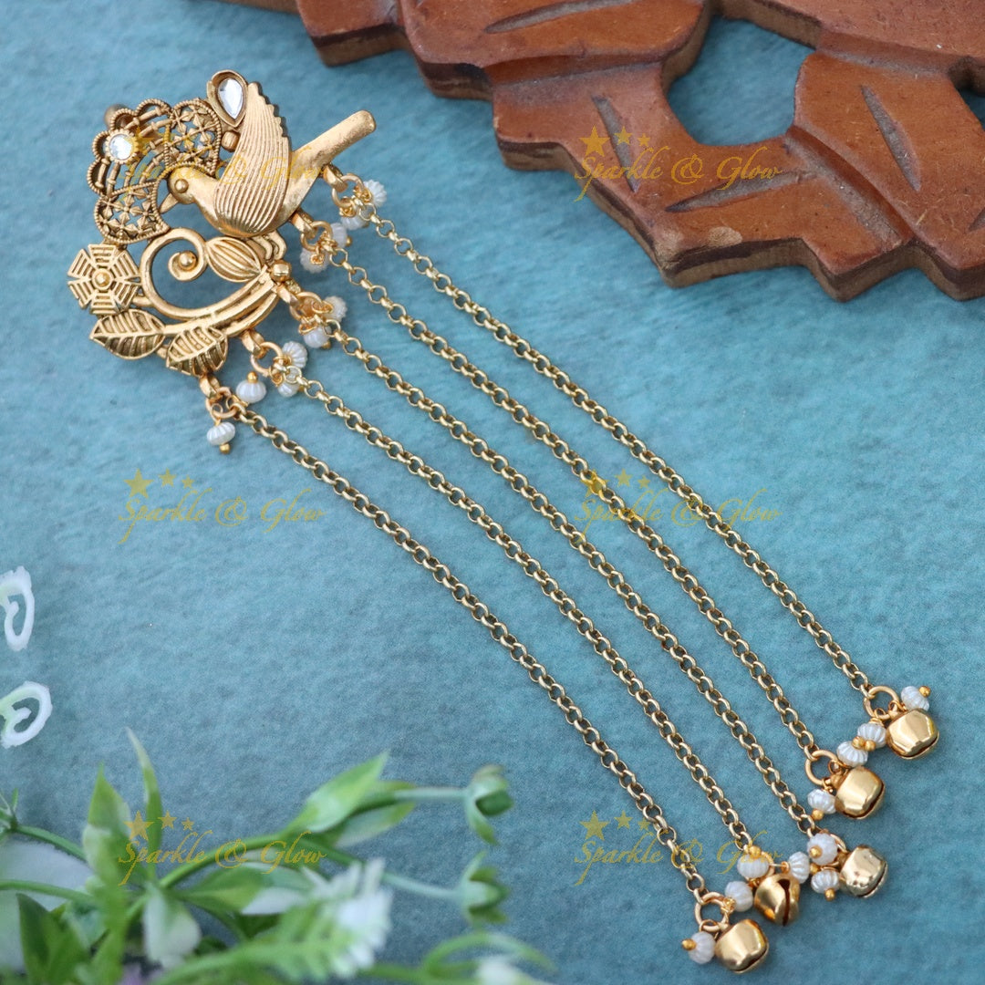 Exquisite Gold Jadabilla Hairpin for Wedding Elegance