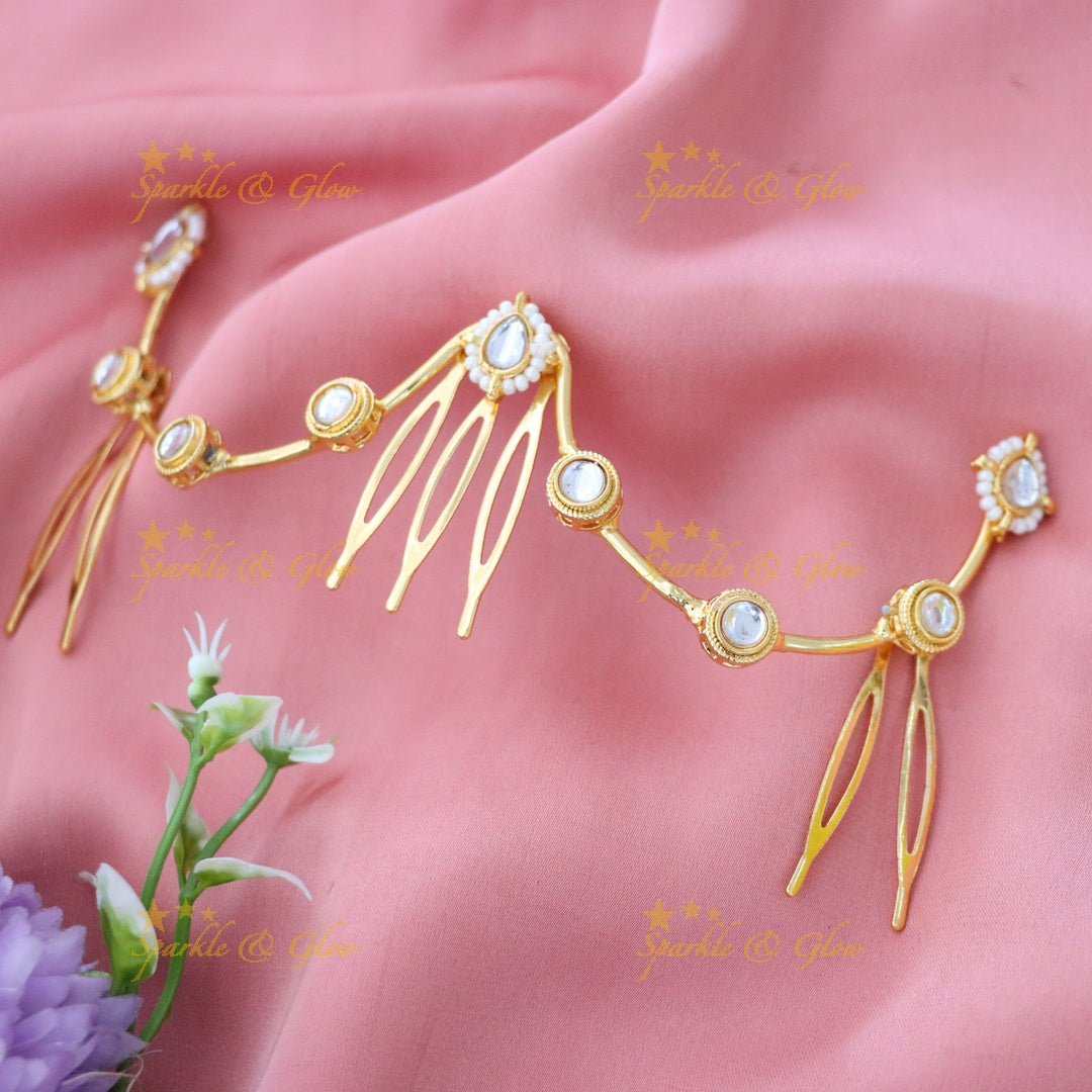 Exquisite Gold Finish Jadabilla Hairpiece - Sparkle & Glow