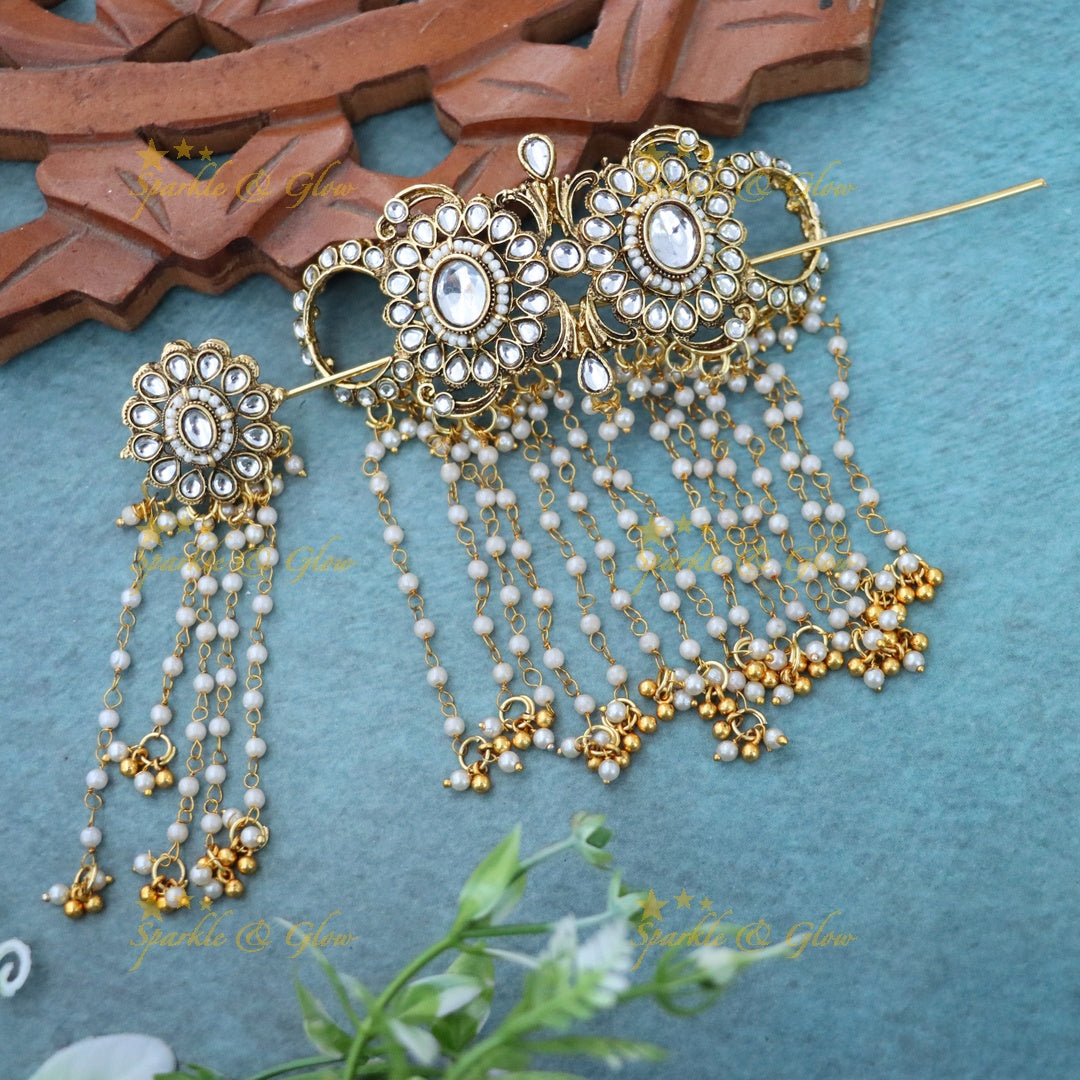 Exquisite Jadabilla Gold Hair Accessory for Weddings