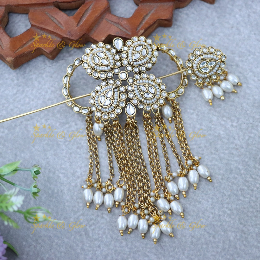 Elegant Jadabilla Gold Hair Accessory for Weddings