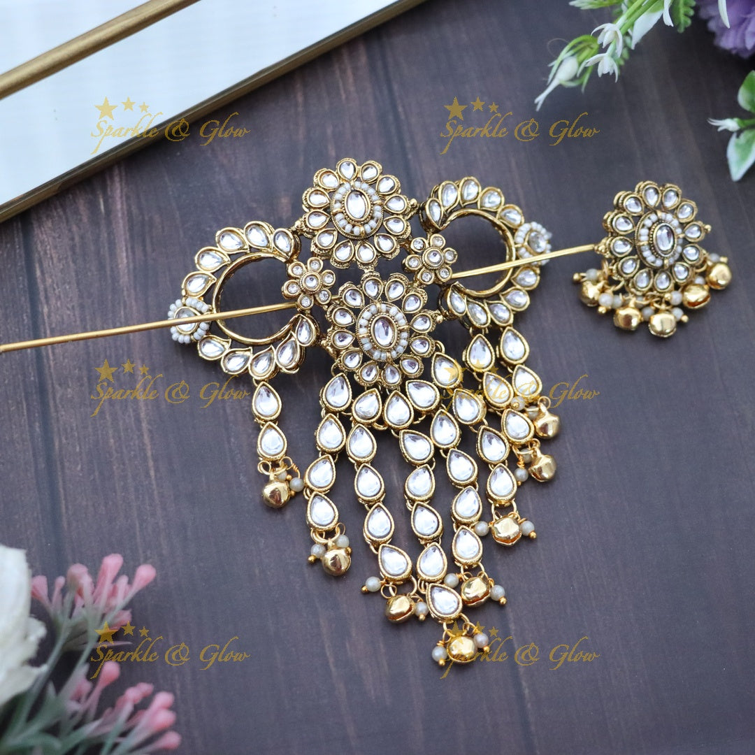 Premium Gold Jadabilla Hair Accessory for Weddings