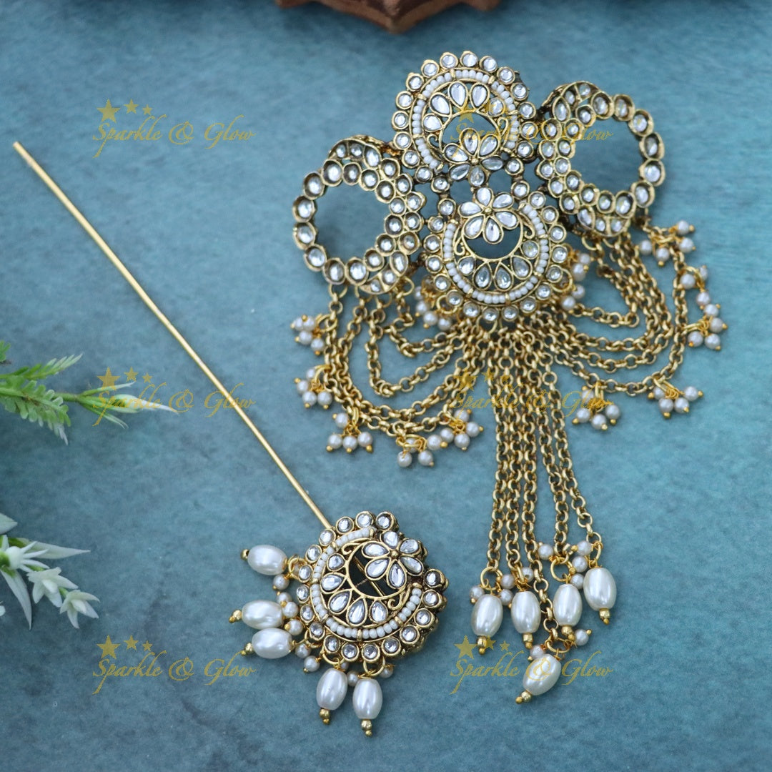 Exquisite Bridal Gold Jadabilla Hairpiece for Weddings