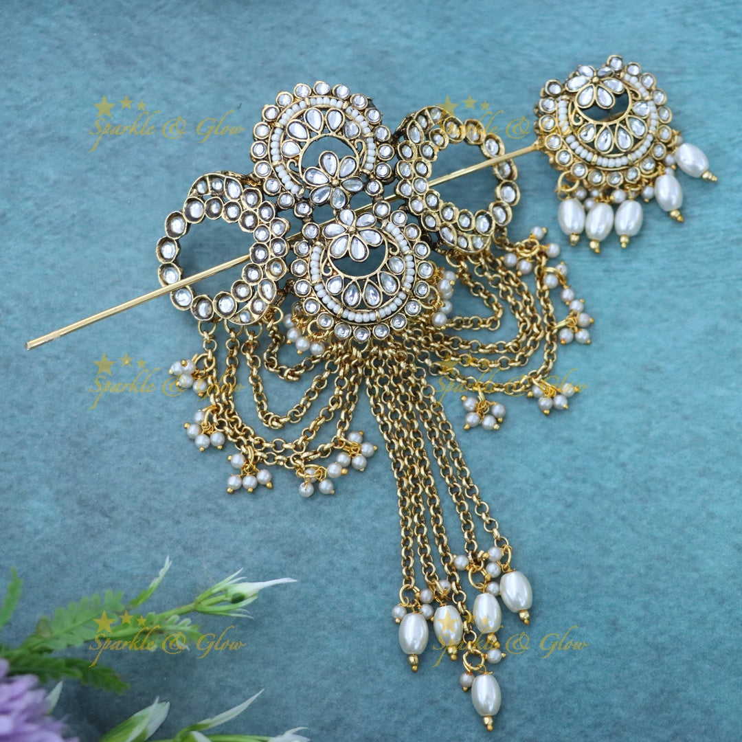 Exquisite Bridal Gold Jadabilla Hairpiece for Weddings