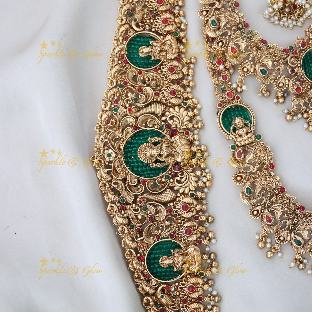 Gold-Plated Temple Bridal Jewellery Set - Elegant & Timeless