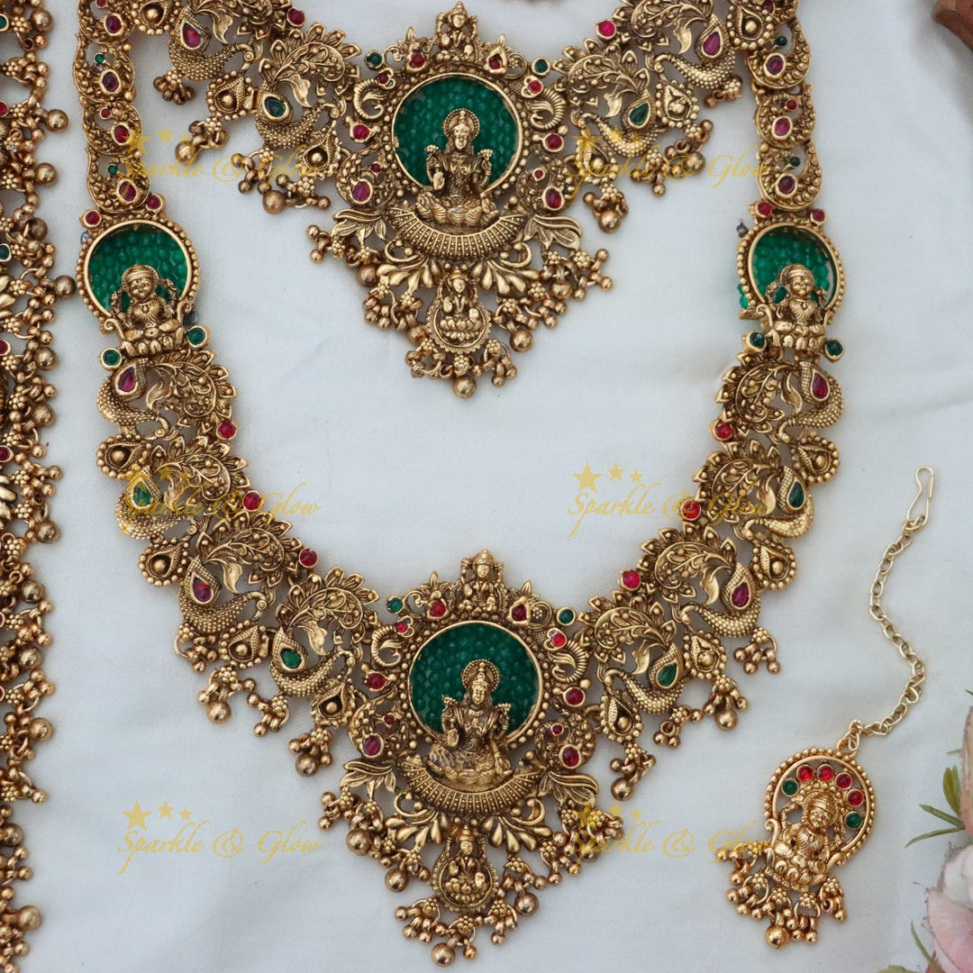 Gold-Plated Temple Bridal Jewellery Set - Elegant & Timeless