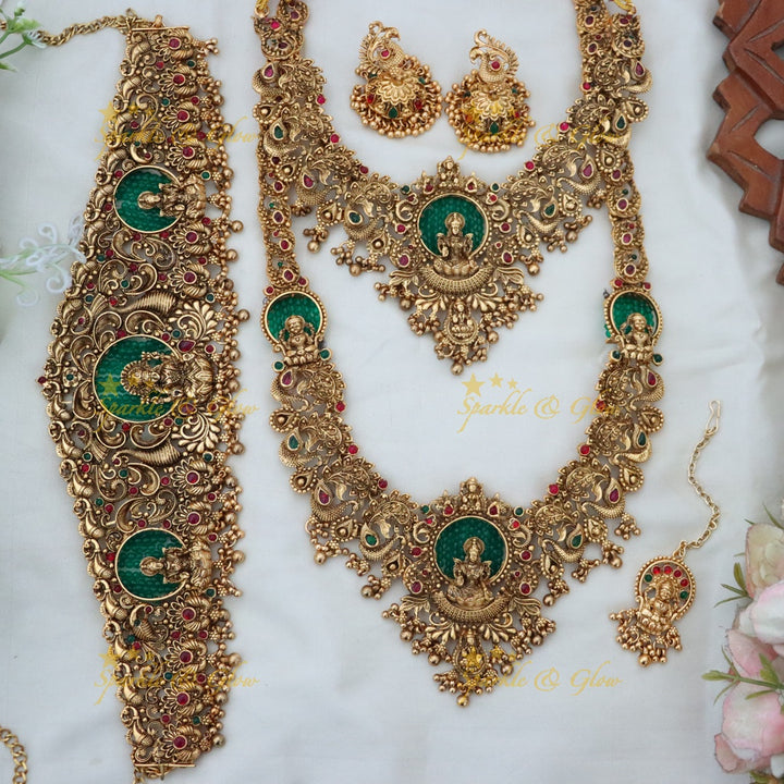 Gold-Plated Temple Bridal Jewellery Set - Elegant & Timeless