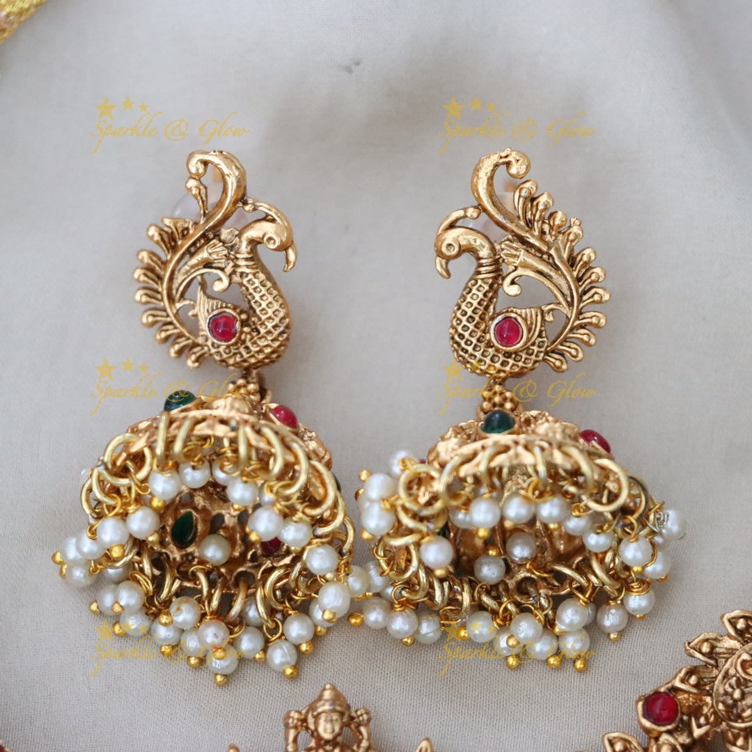 Gold-Plated Temple Bridal Jewellery Set - Elegant & Timeless