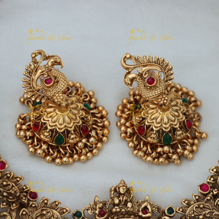 Gold-Plated Temple Bridal Jewellery Set - Elegant & Timeless