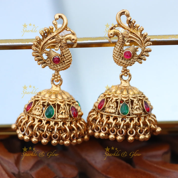 Gold-Plated Temple Bridal Jewellery Set - Elegant & Timeless