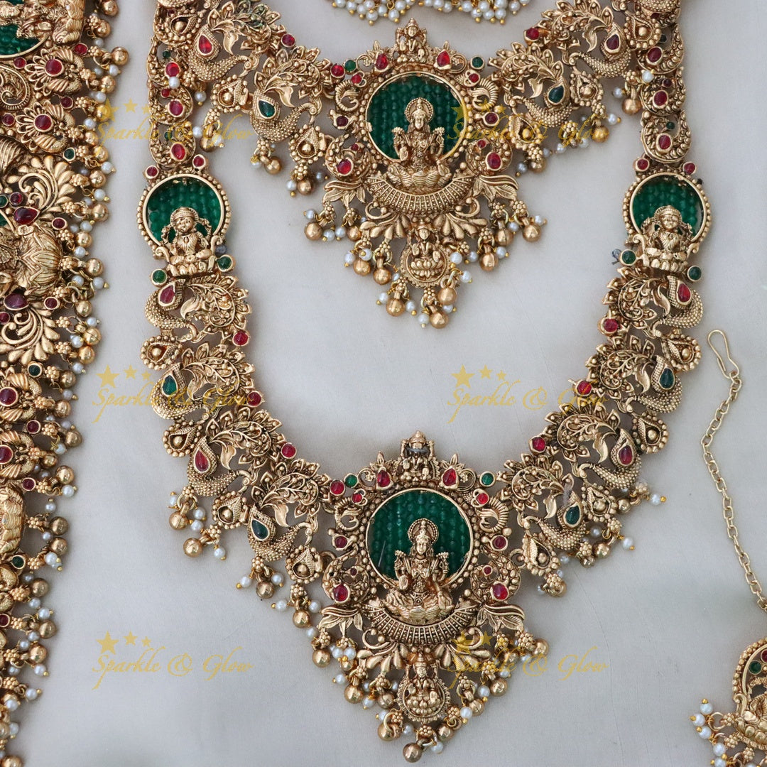 Gold-Plated Temple Bridal Jewellery Set - Elegant & Timeless