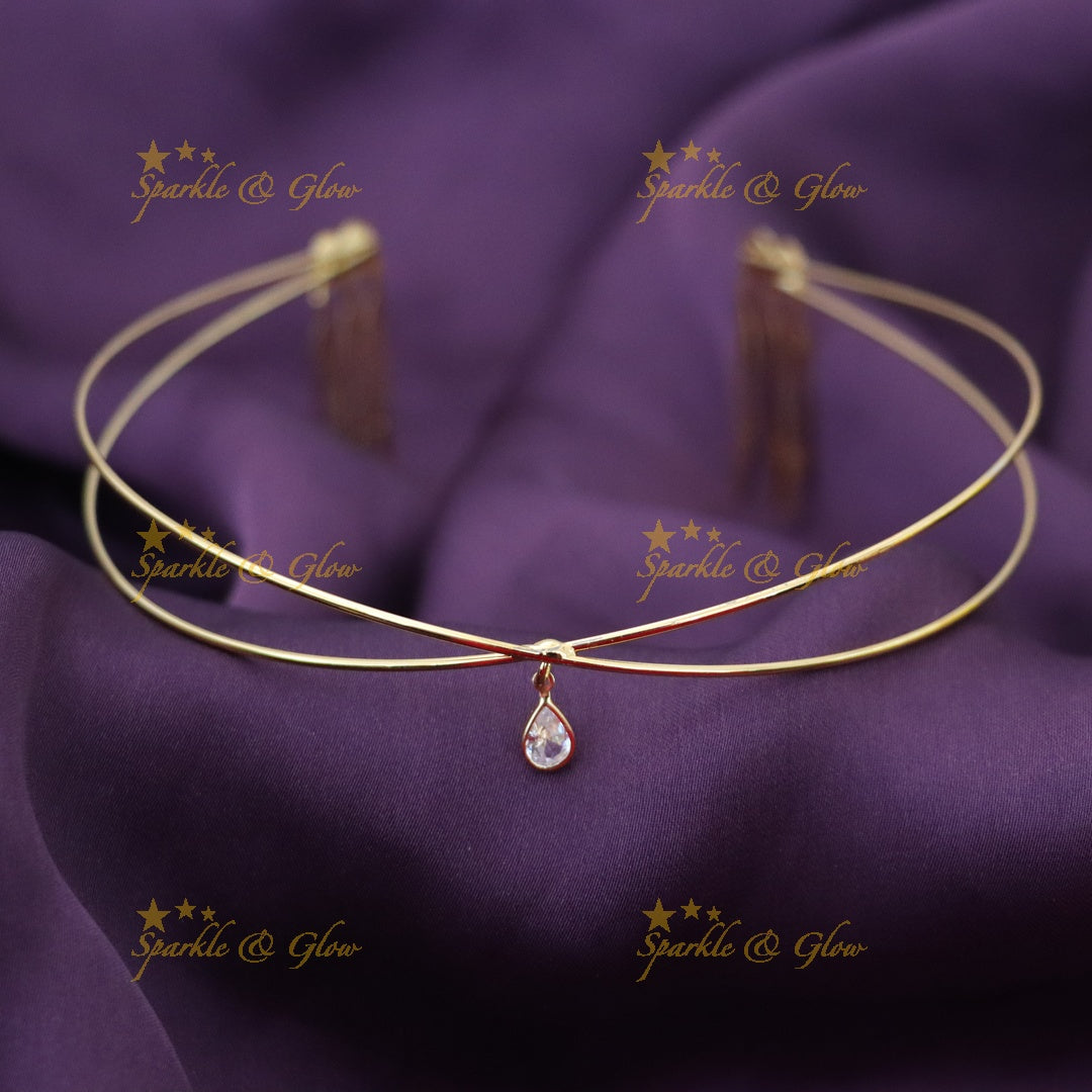 Elegant Gold-Plated Crystal Hair Band for Festive Glam