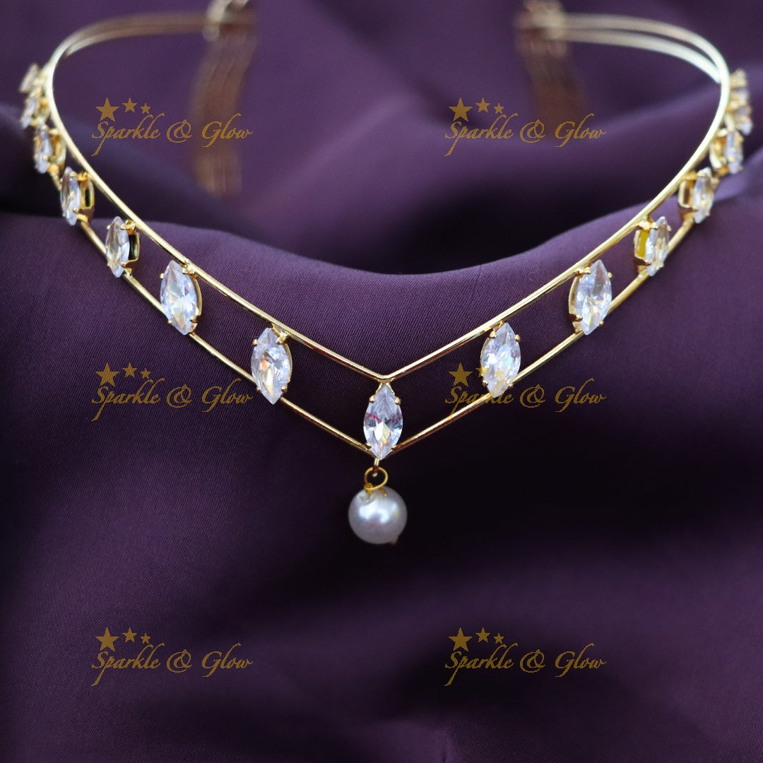 Elegant Gold-Plated Hair Band with Crystal Accents