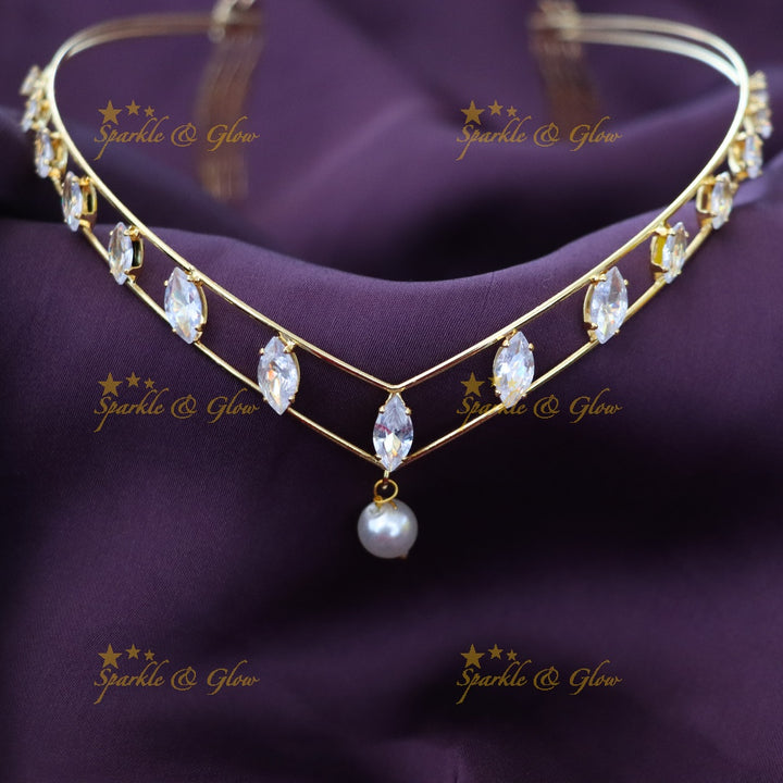 Elegant Gold-Plated Hair Band with Crystal Accents