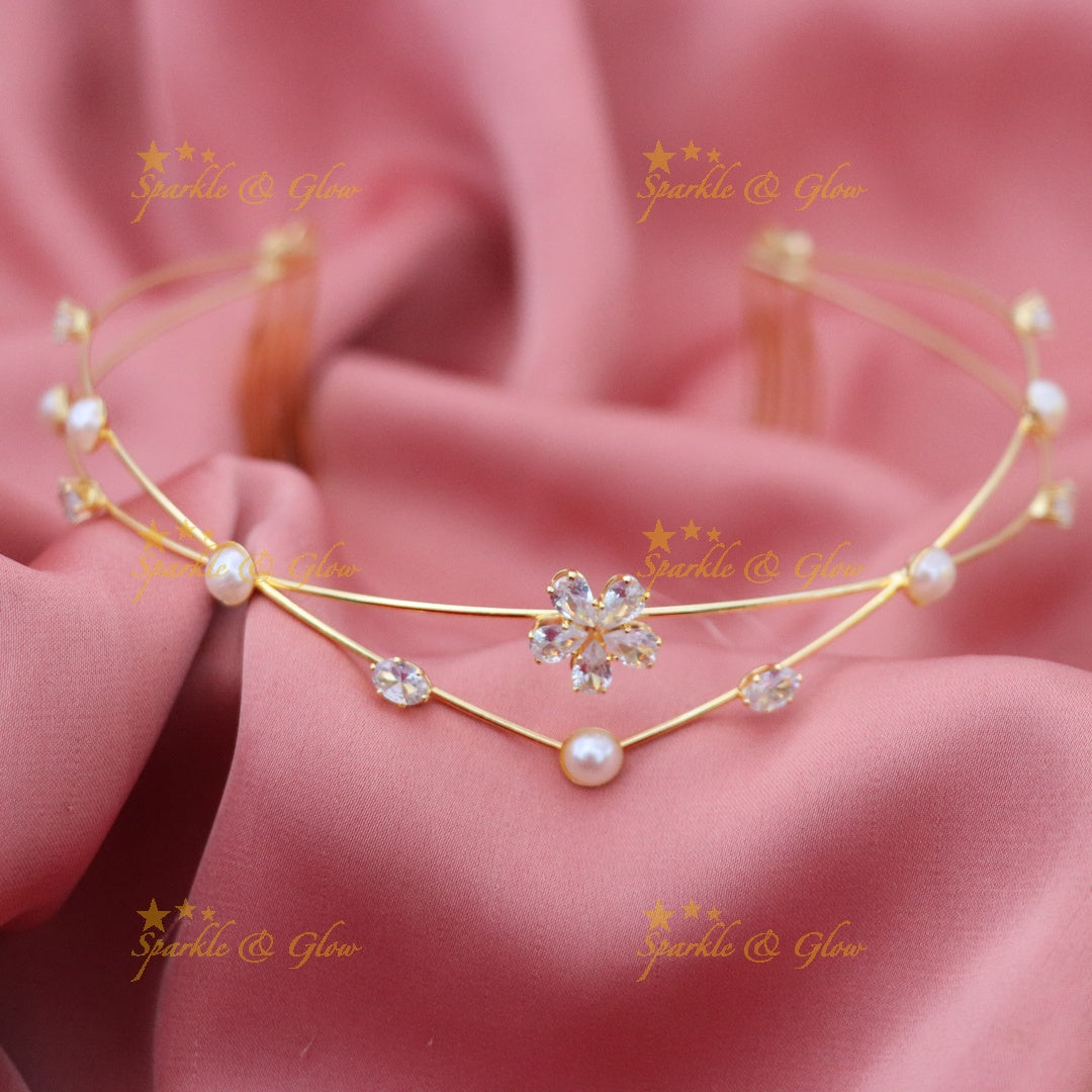 Elegant Crystal & Pearl Bridal Hair Band for Weddings