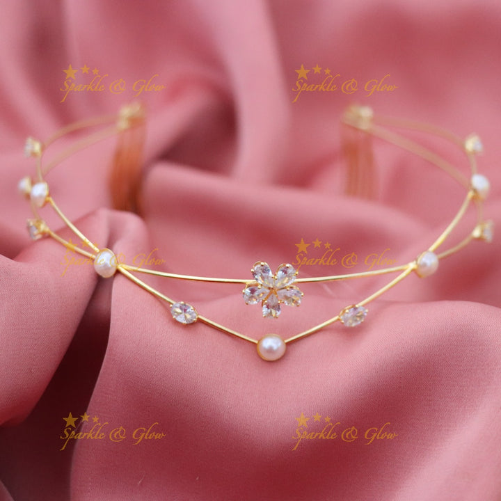 Elegant Crystal & Pearl Bridal Hair Band for Weddings