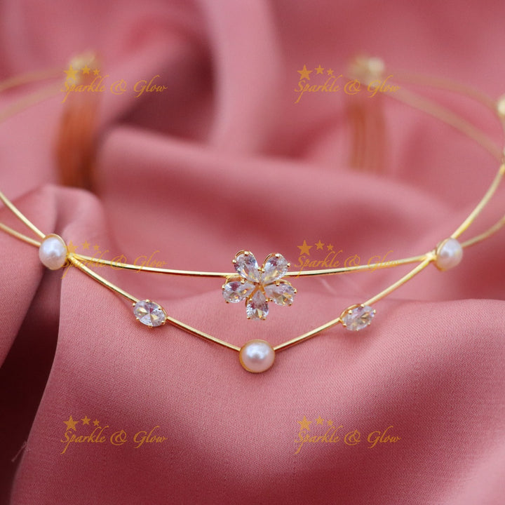 Elegant Crystal & Pearl Bridal Hair Band for Weddings