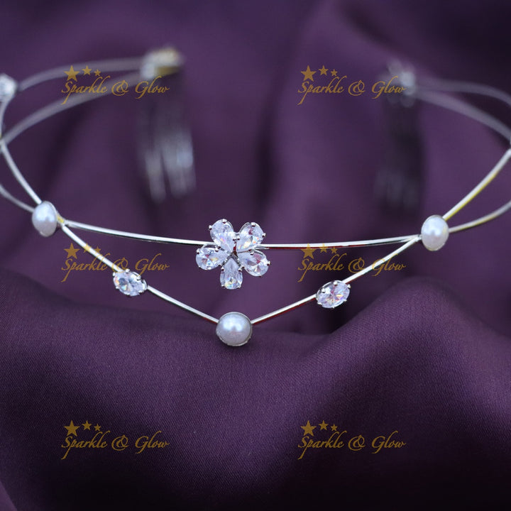 Elegant Crystal & Pearl Bridal Hair Band for Weddings