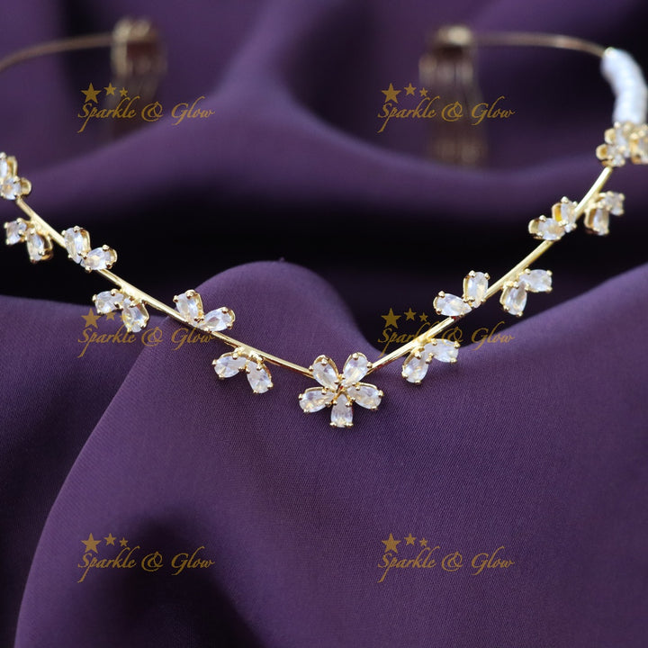 Crystal Floral Hair Band for Brides & Festive Occasions