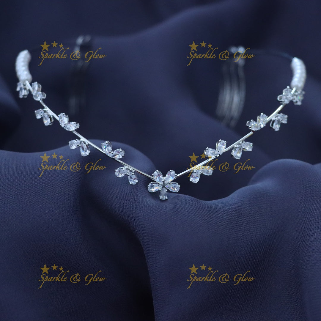 Crystal Floral Hair Band for Brides & Festive Occasions