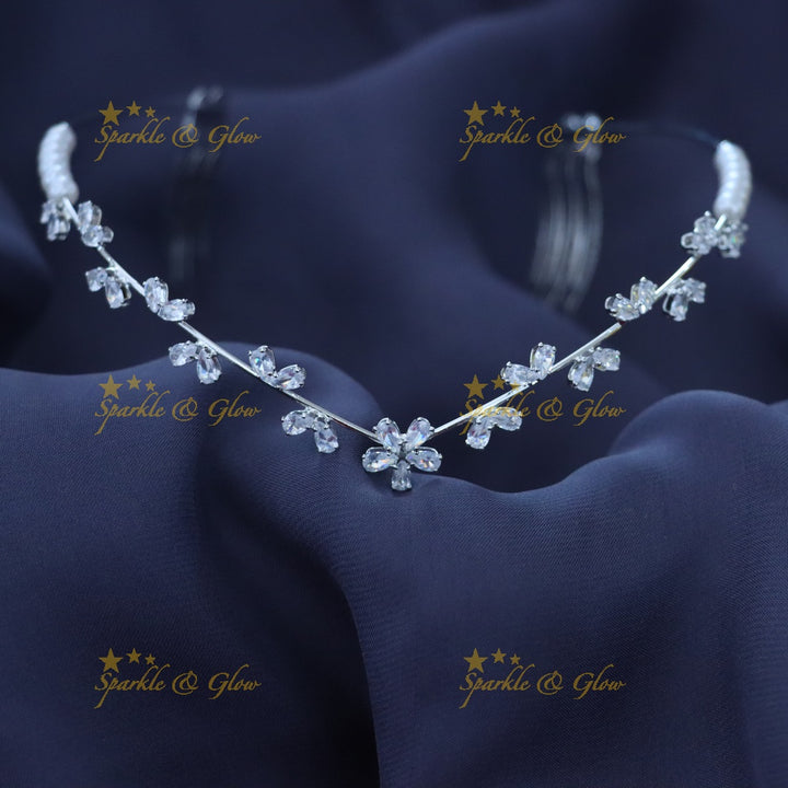 Crystal Floral Hair Band for Brides & Festive Occasions