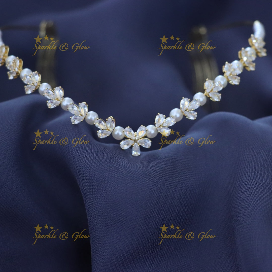 Exquisite Bridal Pearl & Crystal Hair Band