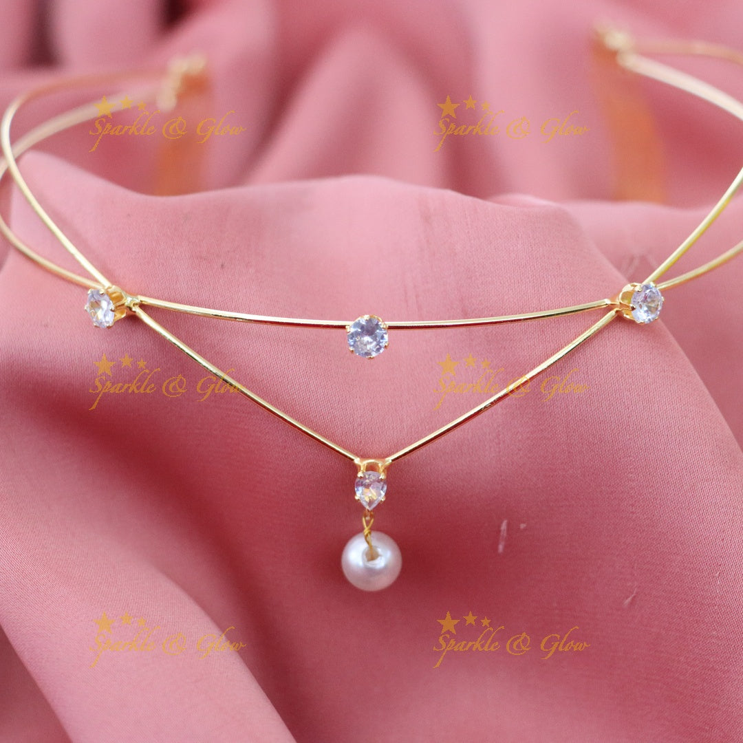 Elegant Gold & Pearl Wedding Hair Band for Brides