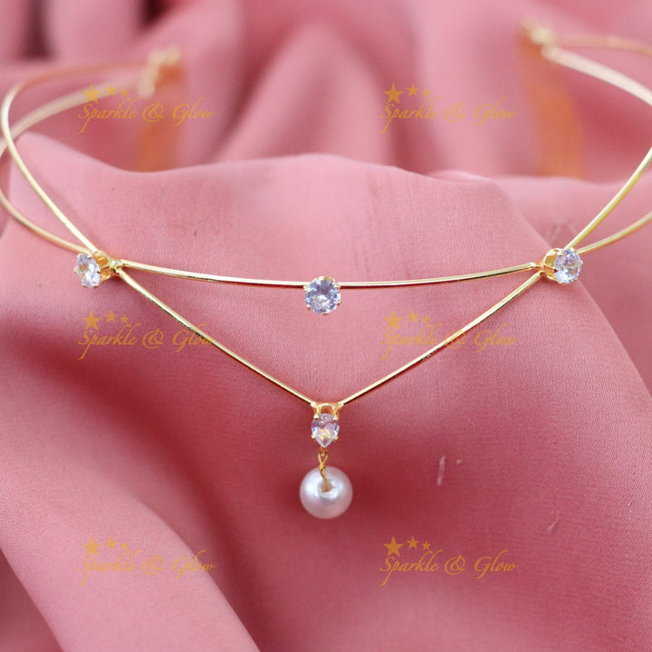 Elegant Gold & Pearl Wedding Hair Band for Brides