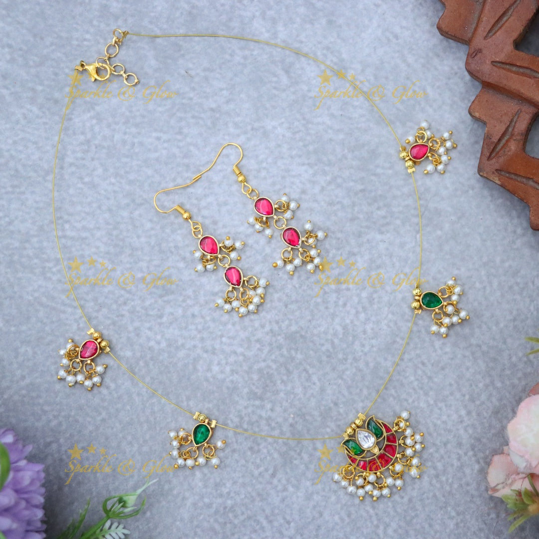 Stunning Gold & Pearl Necklace Set