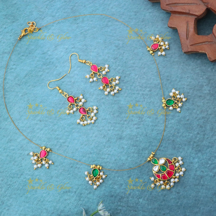 Exquisite Gold Invisible Necklace Set for Festive Glamour