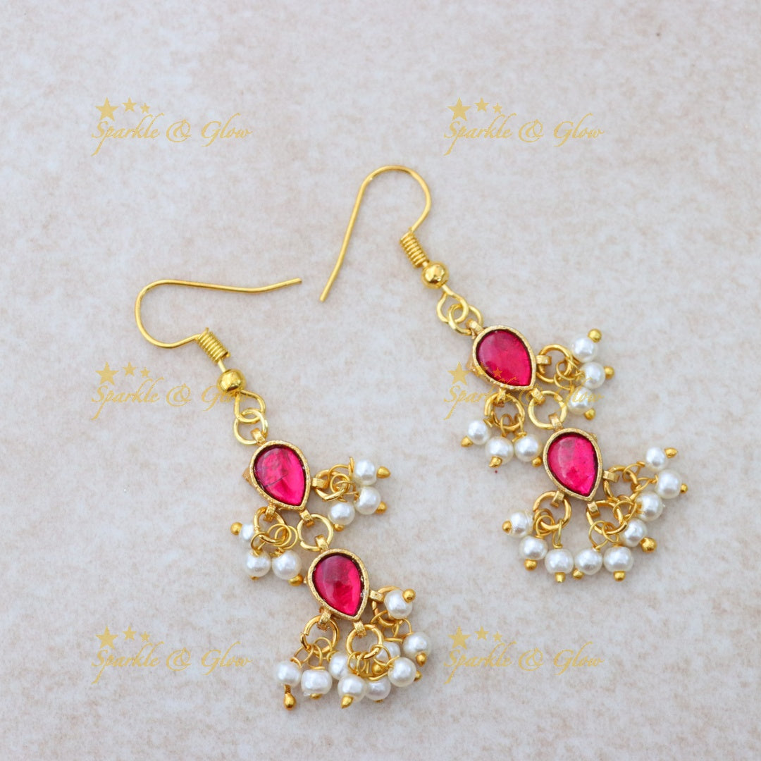Elegant Festive Gold Necklace & Earring Set for Weddings