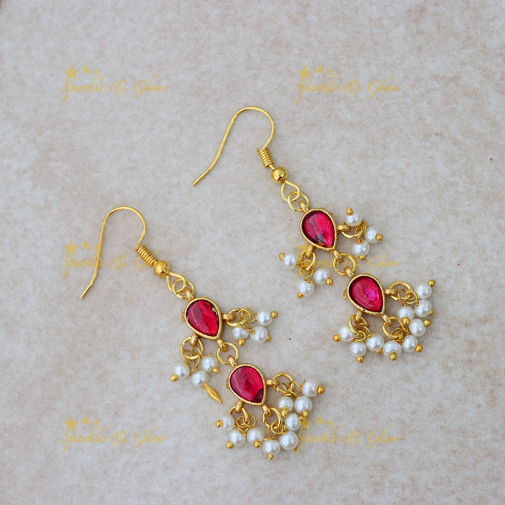 Gold Plated Festive Necklace & Earrings Set - Sparkle & Glow
