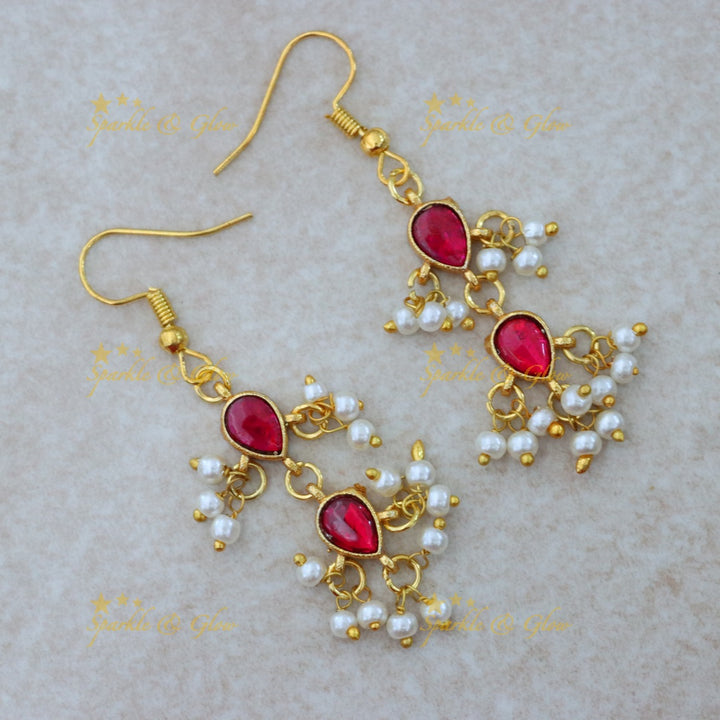 Gold Plated Festive Necklace & Earrings Set - Sparkle & Glow