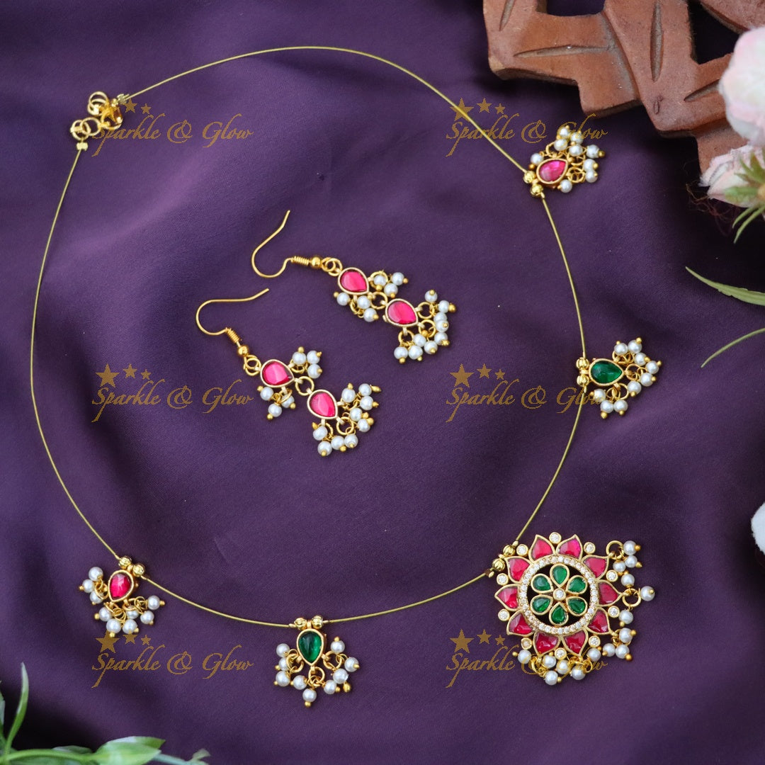Elevate Your Look with Our Gold-Tone Festive Necklace