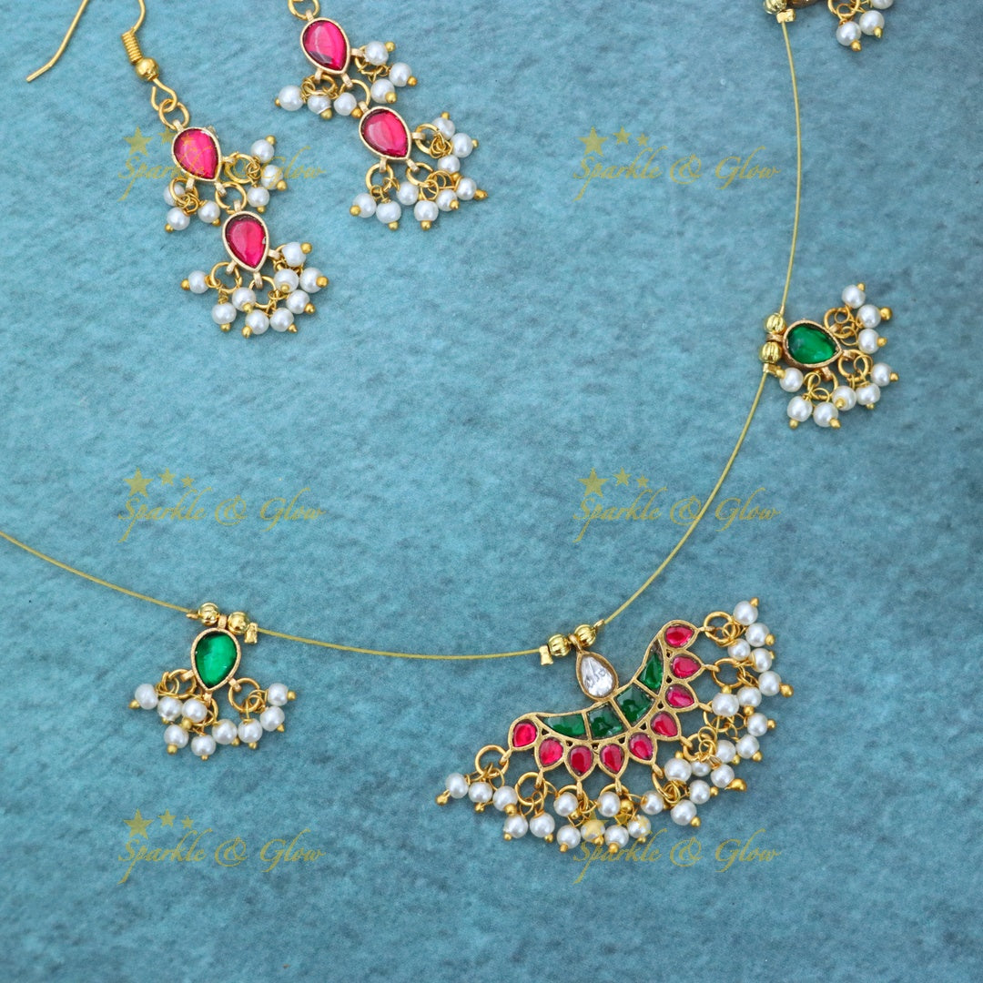 Gold Invisible Necklace for Festive Celebrations