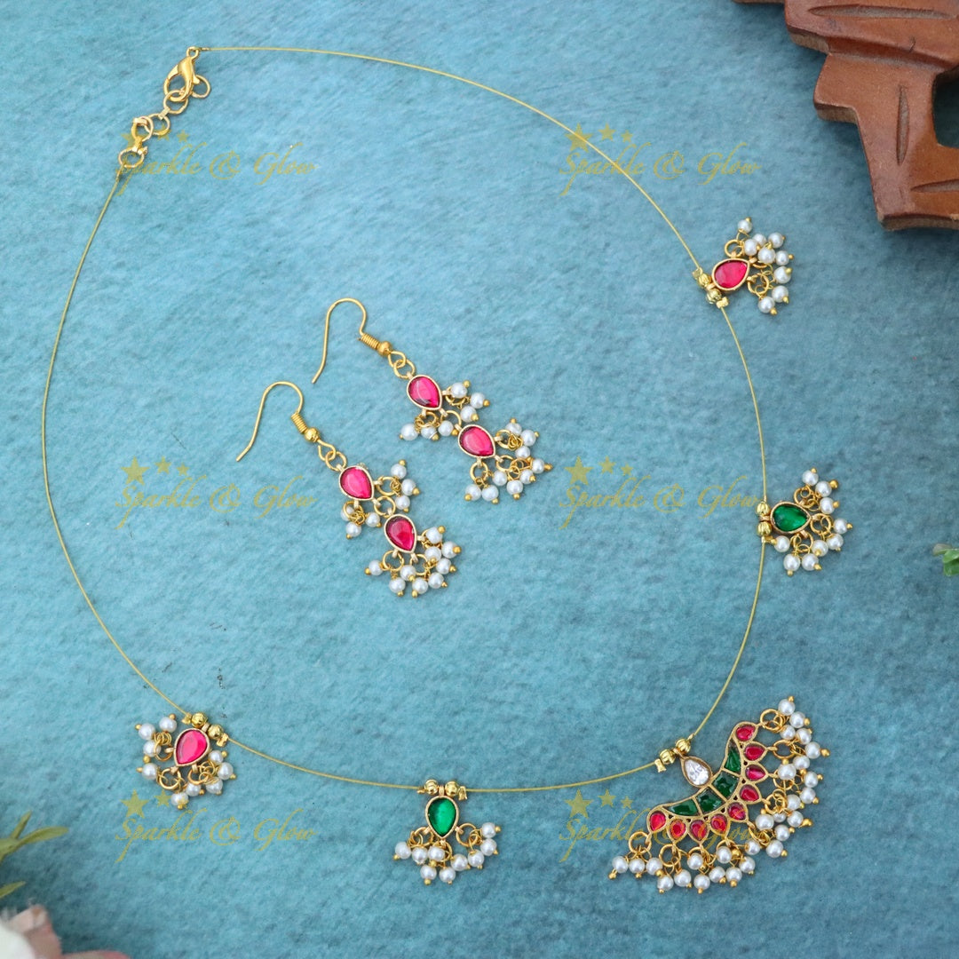 Gold Invisible Necklace for Festive Celebrations