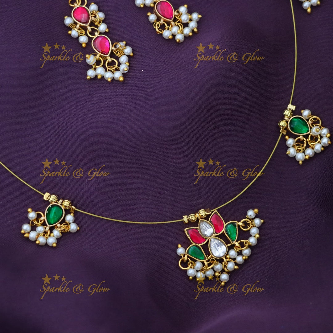 Gold Invisible Necklace for Festive Celebrations