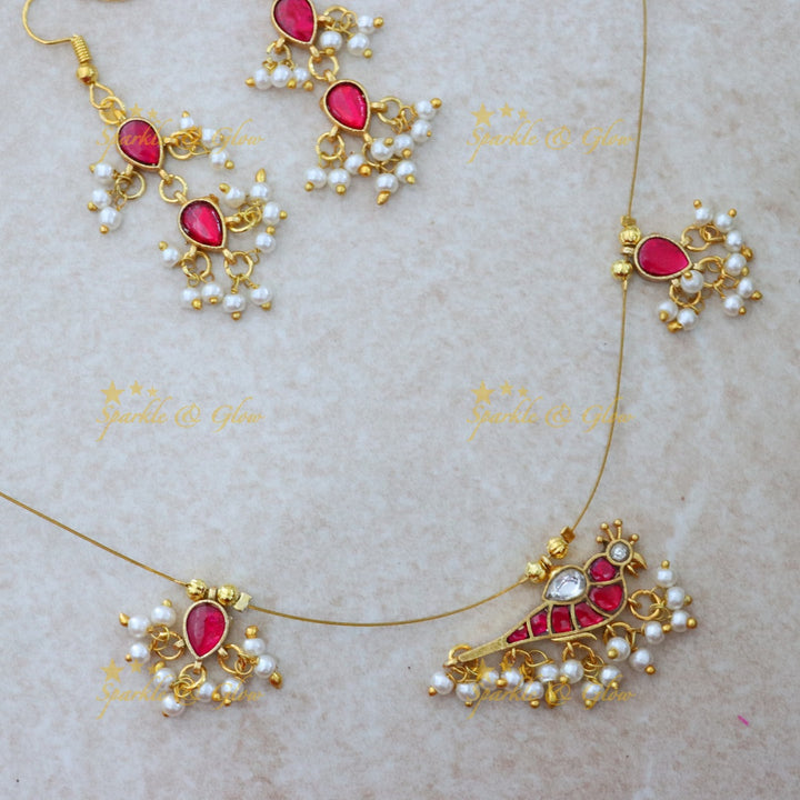 Dazzling Gold Wedding Necklace Set with Earrings